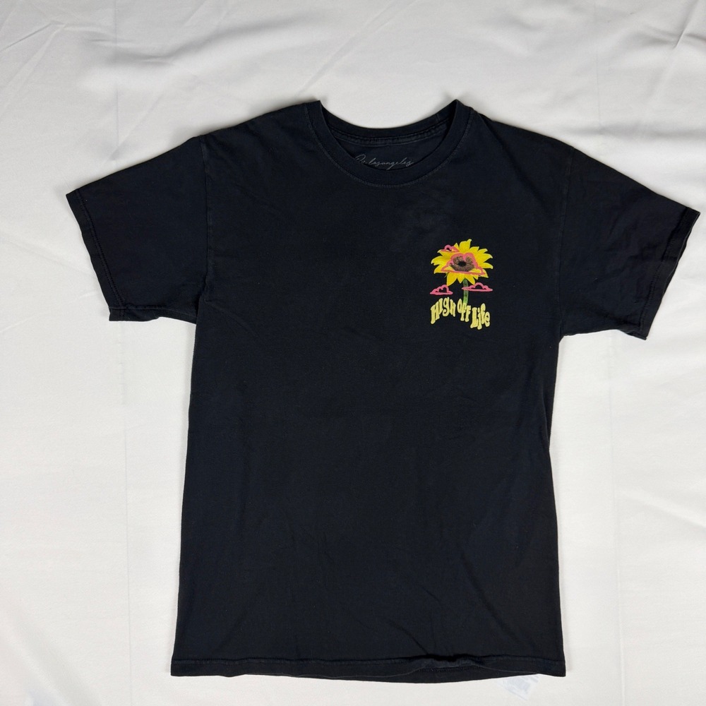 Cv-Losangeles High Off Life Sunflower Graphic T-Shirt Black Mens Medium